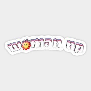 Woman Up Girl Boss Feminist Design Sticker